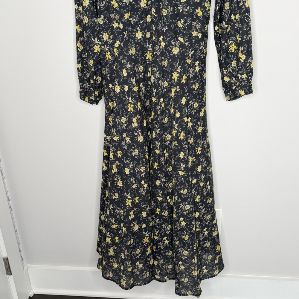DOEN Charleston Noir Winding Blossoms Floral Midi Dress XXL Organic Cotton Boho - Picture 10 of 16